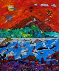 Alan Taylor, Rangitoto, acrylic on canvas