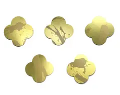 Max Gimblett, Remembrance, silkscreen on lacquered brass quatrefoil, five parts