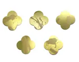 Max Gimblett, Remembrance, silkscreen on lacquered brass quatrefoil, five parts