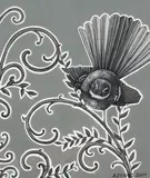 Angie Dennis, Ornamental Fantail, oil on paper