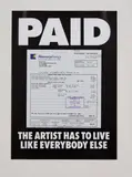 Billy Apple, The Artist Has To Live Like Everybody Else, screenprint, ink and found receipt from Mercury Energy