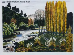 Dick Frizzell, Just Outside Taumaranui, lithograph, studio proof