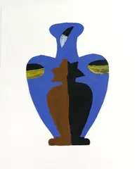 Painted Pot by Gavin Chilcott, acrylic cutout on paper, sold Nov 2021
