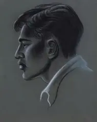 Ernest Mervyn Taylor, Māori Head Study 1954, charcoal on paper