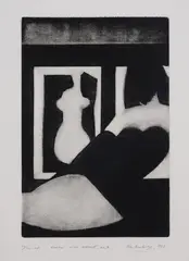 John Drawbridge, Woman with Matisse No. 1, mezzotint, 10/100