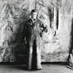 Glenn Busch, Malcolm Greaves: Welder, New Zealand Railways from the series 'Working Men', silver gelatin print, 1981
