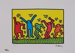 Untitled (Dance) by Keith Haring, screenprint, 84/150, sold Nov 2021