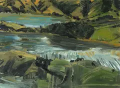 Euan MacLeod, Untitled – Landscape, oil on paper