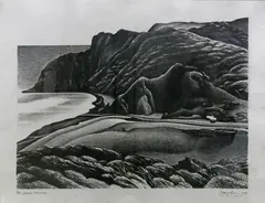 Karekare Northward by Don Binney, lithograph, 20/28, sold Nov 2021