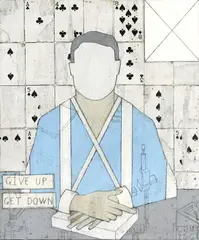 Will Handley, Give Up Get Down, mixed media on canvas