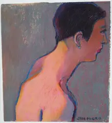 Jan Nigro, Untitled - Figure in Profile, pastel and acrylic on paper