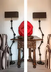 Cox London, A pair of wrought iron standing lamps, part of the Tremble range