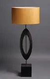 Porta Romana, Table Lamp, with square base and oval decoration, bronze finish