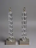 Porta Romana, A pair of Ice Cube table lamps, (no shades; rewired)
