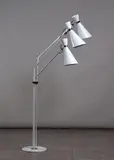 Sinatra Floor Lamp by Mid-century Stilnovo design, in brass and aluminium, with adjustable arms, sold Nov 2021