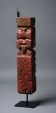 Hori Parone, Tekoteko Figure, enamel on carved timber, paua, tin, composite, wire (circa. 1960)