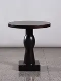 Scarabee Table by Christian Liaigre for Holly Hunt, black lacquered top with shaped pedestal support and square base, sold Nov 2021