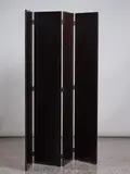 Contemporary ebonised wooden screen, in four sections