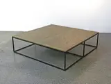 Gregorius|Pineo, Coffee table, with oak top and hand-forged iron base, purchased from Kneedler Fauschere, LA