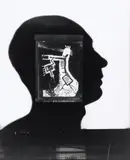 Len Lye, Self-Portrait (With Night Tree), black and white photograph published by the Len Lye Foundation in 2008 from the 1947 original, 73/250