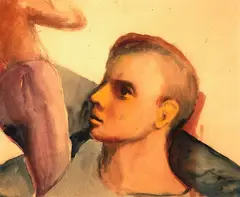 Jan Nigro, Head, gouache on paper