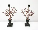 Cox London, A pair of Coral lamps, wrought iron and bronze