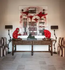 Communitas by Lisa Roet, cast bronze, red patina and gold plate, edition of 6, sold Nov 2021