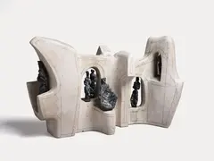 Russell Clark, Sculptural Marquette for University of Canterbury Water Fountain, plaster, cast metal and wood (1958)