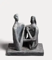 Russell Clark, Two Figures, cement fondue (1954)