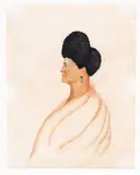 Isaac Coates, Cootia - Te Rauparaha’s Head Wife, watercolour and ink on paper, circa 1843