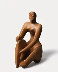 Russell Clark, Seated Polynesian Figure, carved beech