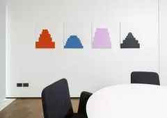 Work No. 991 by Martin Creed, acrylic on canvas, four panels, offered Nov 2021