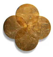 Max Gimblett, The Transition of Three to Four, gesso, acrylic polymer, blue special variegated leaf and silver on board