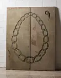 Denis O’Connor, The blindness of history in my eyes / The blindness of history in my hands / The blindness of history in my name, carved slate, two panels