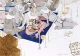 Susanne Kerr, Untitled, gouache and gold leaf on Hahnemuhle paper