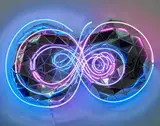 Gregor Kregar, A Sound of Thunder, aluminium and neon lights (2017)