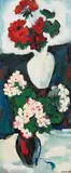 Doris Lusk, Geraniums, oil on board