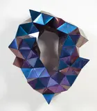 Gregor Kregar, Cloud 2, recycled aluminium sheets, chameleon paint