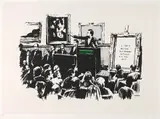 Morons (White) by Banksy, screenprint, 446/500 (2007), sold Aug 2021