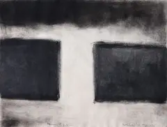 Colin McCahon, Necessary Protection, charcoal and synthetic polymer paint on paper