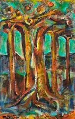 Selwyn Muru, Untitled, oil on board