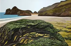 Te Henga by Don Binney, oil on board, sold Aug 2021