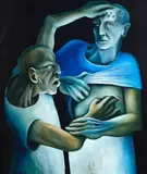 Michael Smither, Doubting Thomas, oil on board