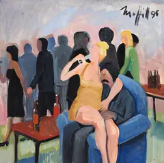 Trevor Moffitt, Popular Girl at University from the Human Condition Series II, oil on board