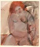 Ralph Hotere, Nude, watercolour