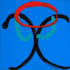 Harmonics of Ripple, Ring and Rock by Michael Smither, acrylic on board, sold Mar 2021