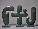 Paul Dibble, Soft Geometric in Three Parts, cast bronze, three parts