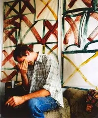 Allen Maddox in his Studio by Marti Friedlander, vintage colour photograph, sold Mar 2021