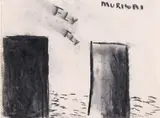 Colin McCahon, Fly, fly, charcoal on paper