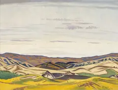 Rita Angus, Hill Landscape, North Canterbury, oil on canvas